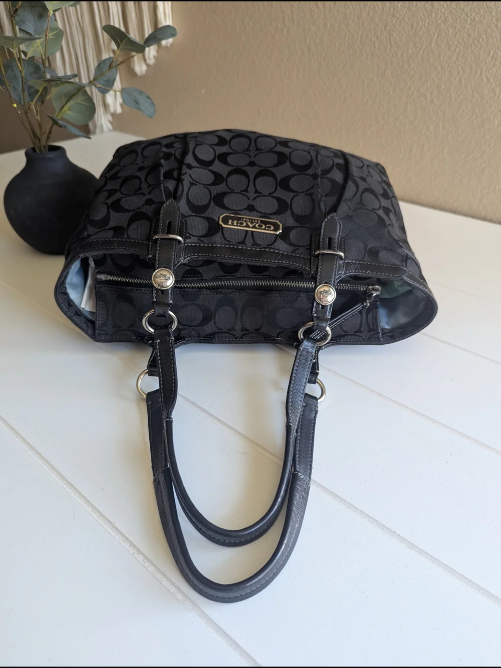 vintage Coach Gallery Signature East West Tote Bag